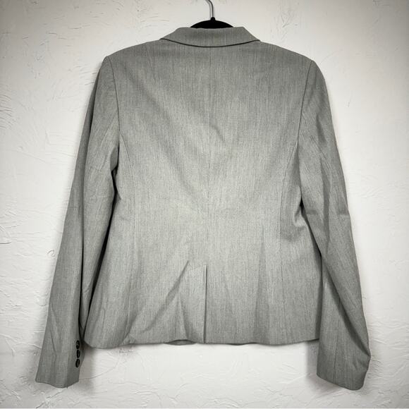 Banana Republic Grey Single Button Blazer Jacket Womens 4 Classic Preppy Career - Picture 6 of 8